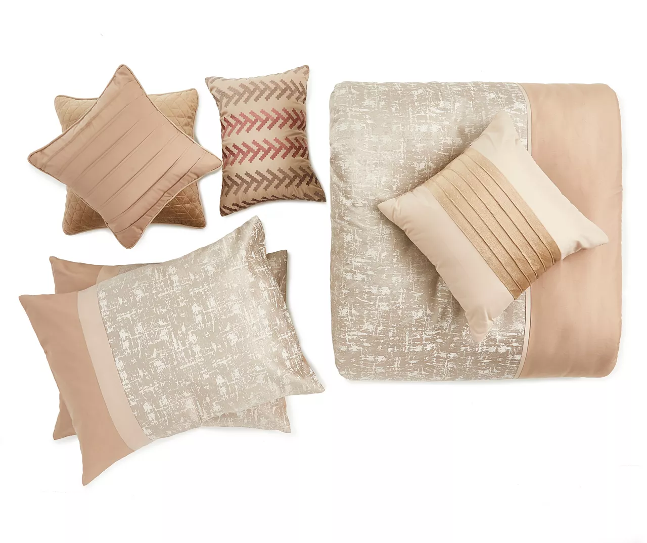 Broyhill Deline Hatched Tan 8-Piece Comforter Set - Image 5