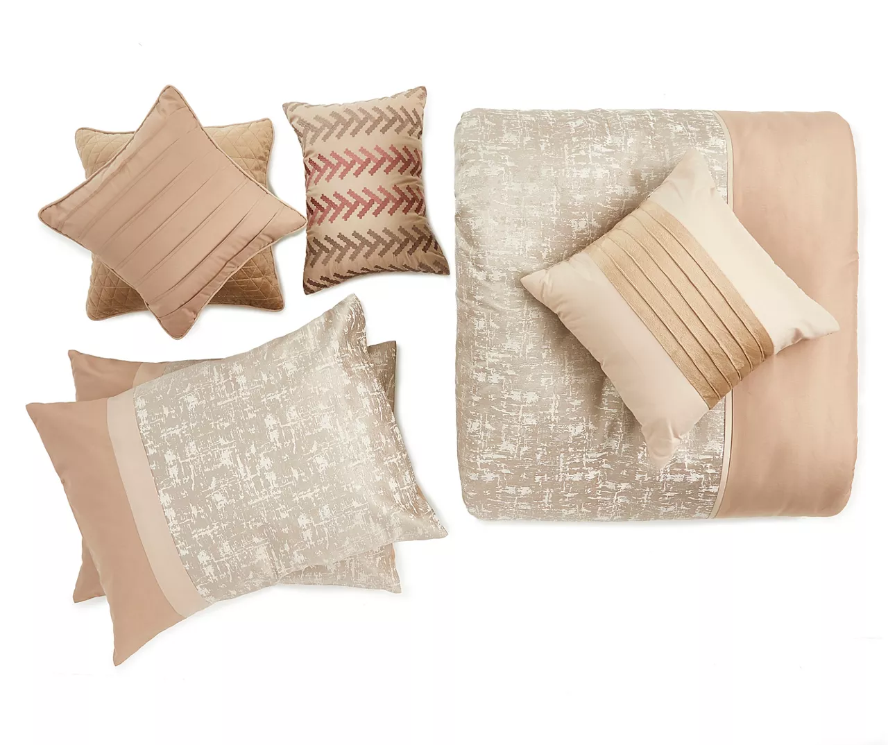 Broyhill Deline Hatched Tan 8-Piece Comforter Set - Image 4