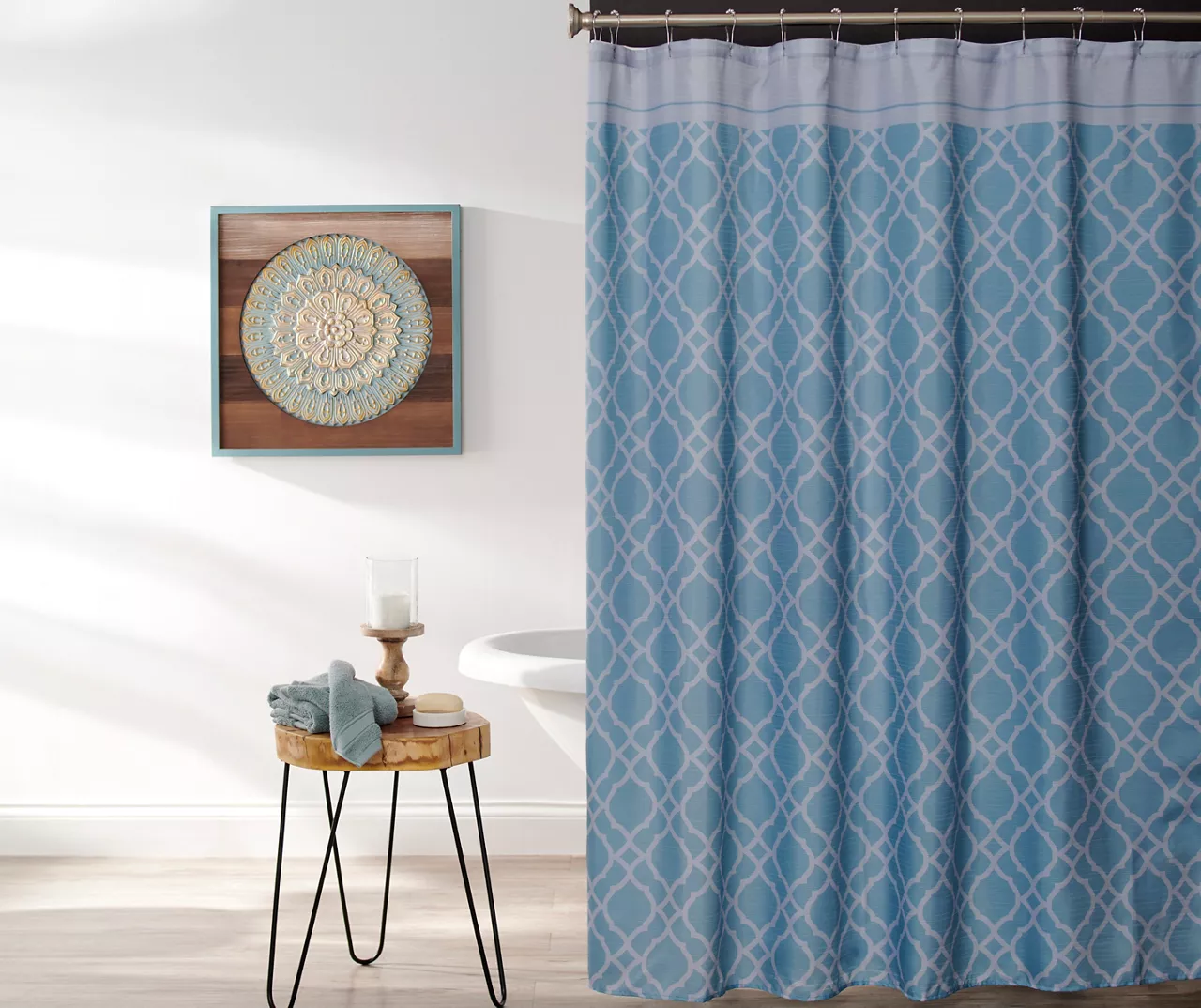 Aqua Geo Shower Curtain