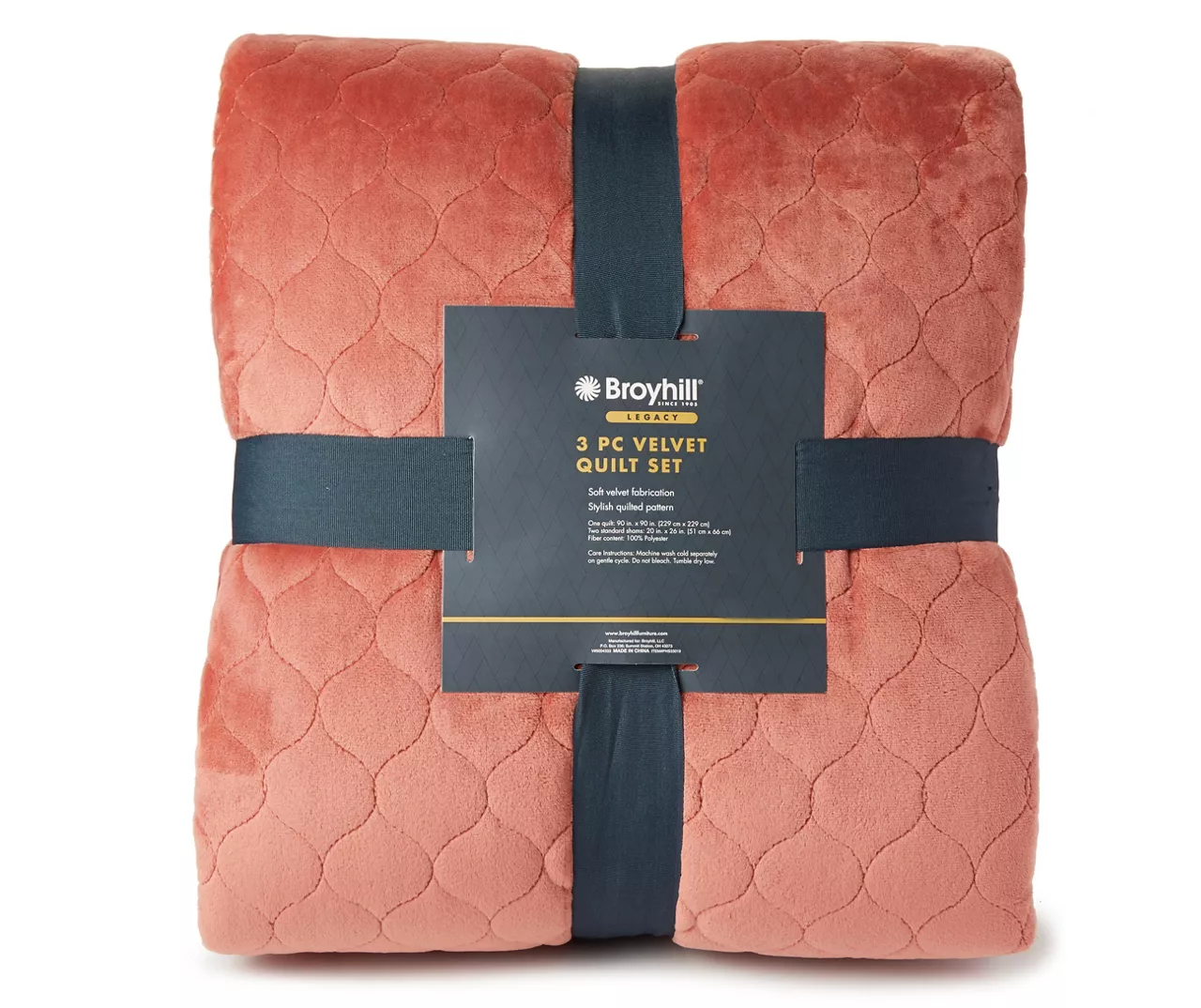 Broyhill Rust Velvet 3-Piece Quilt Set - Image 2