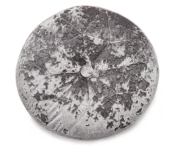 Jolie Gray Velvet Round Throw Pillow