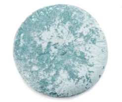 Jolie Aqua Velvet Round Throw Pillow