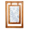 Double-Framed Light Blue Damask Hanging Wall Decor