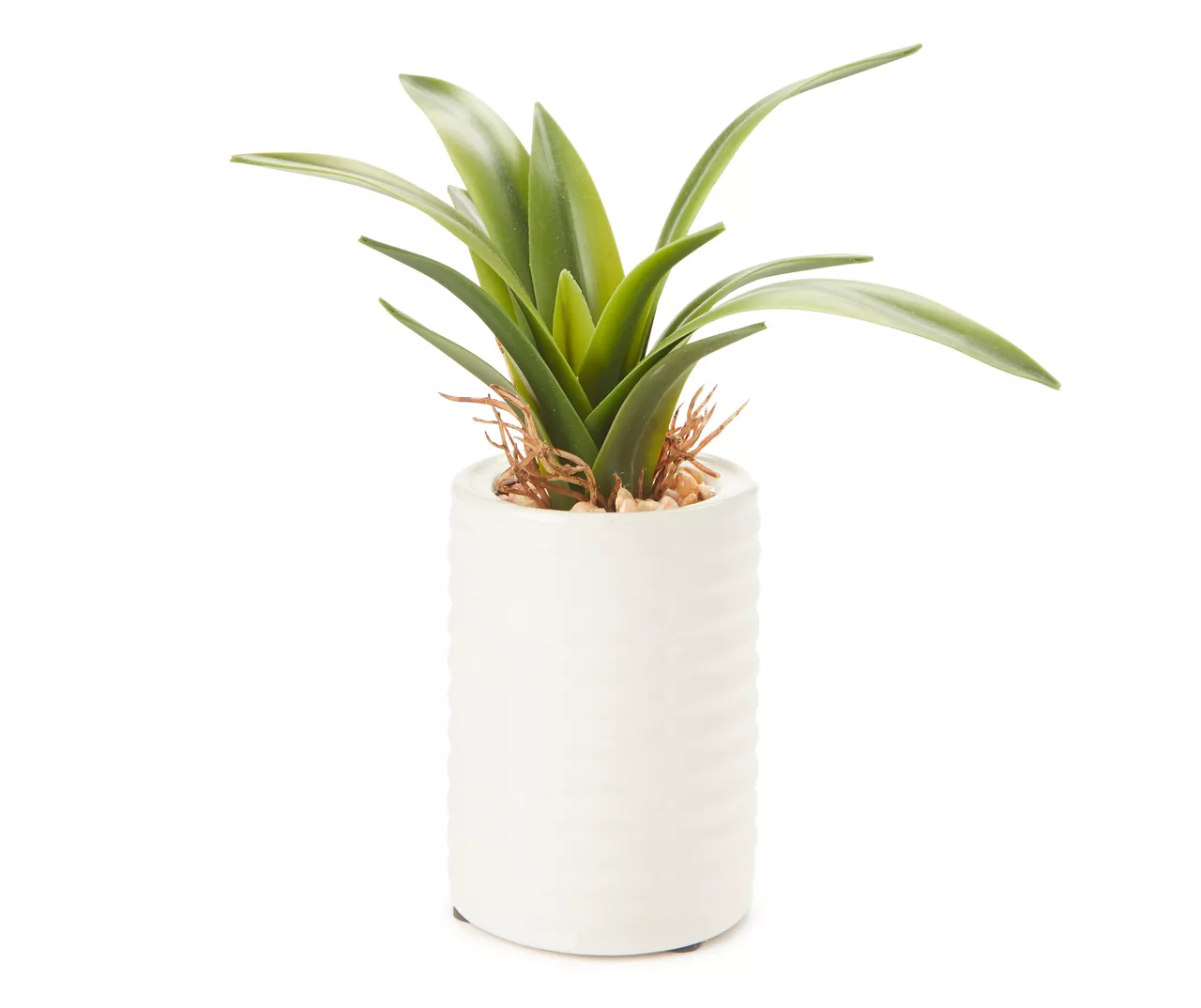 Mini Faux Greenery In White Ceramic Pot