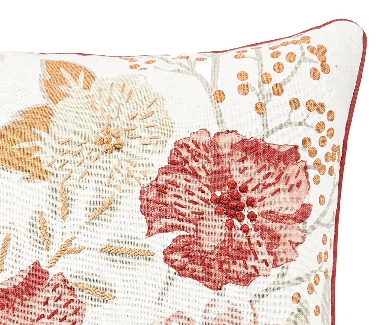 Rust Floral Throw Pillow - Image 4