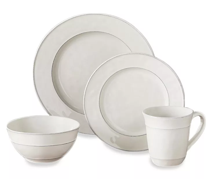 Cream Reactive 16-Piece Dinnerware Set