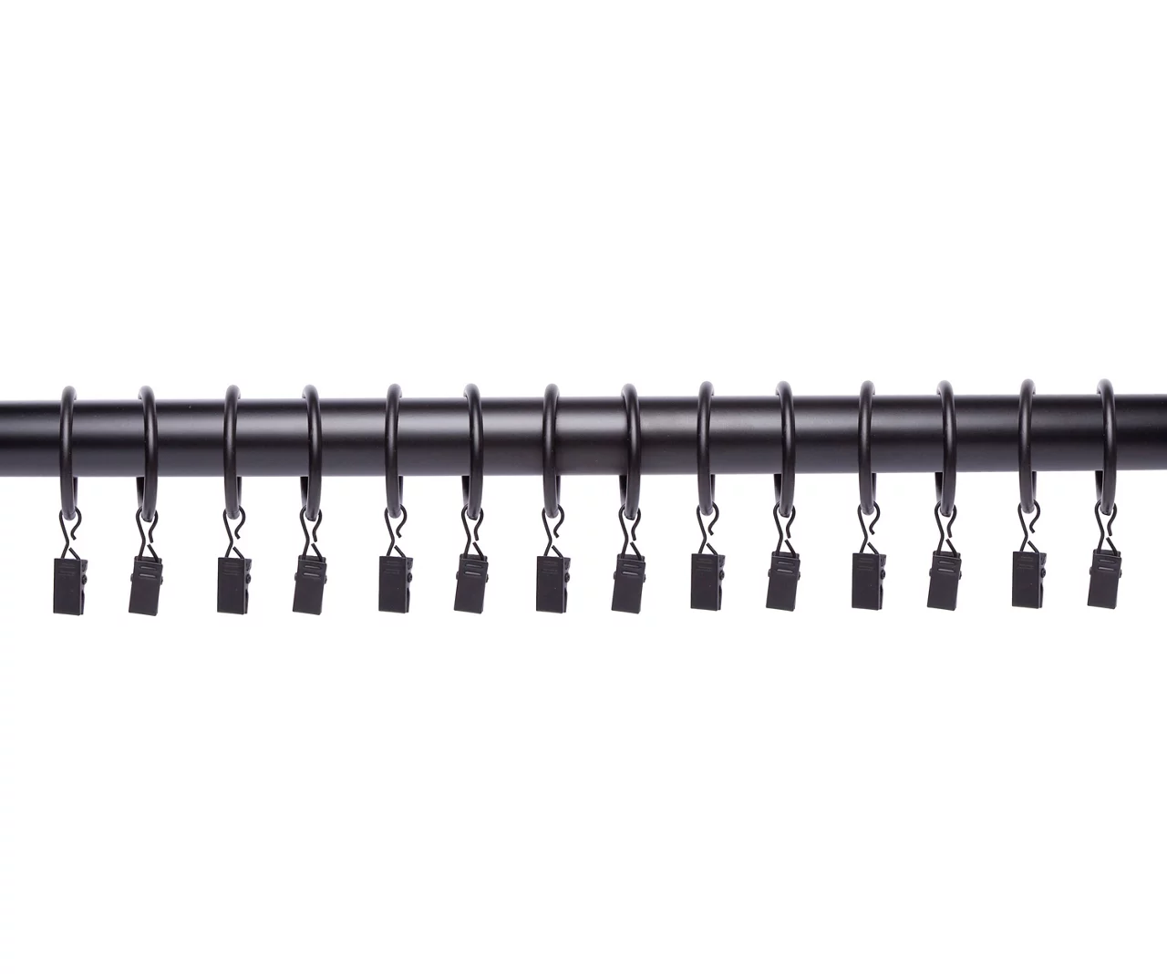 Legacy Brown & Black Curtain Rod Clip Rings, 14-Pack - Image 2