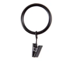 Legacy Brown & Black Curtain Rod Clip Rings, 14-Pack