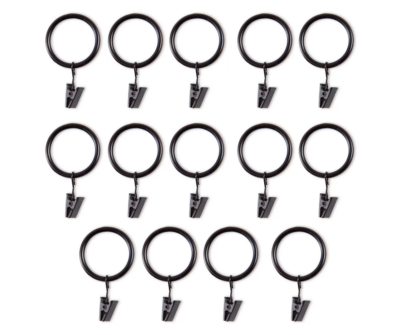 Legacy Brown & Black Curtain Rod Clip Rings, 14-Pack - Image 3