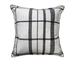 Madison White & Black Plaid Square Throw Pillow