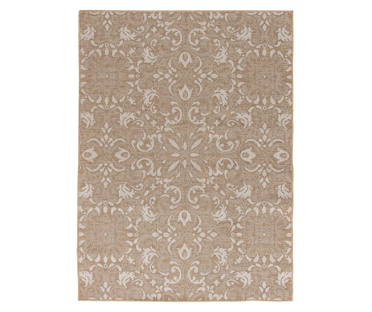 Broyhill Sandpointe Tan & Ecru Damask Outdoor Area Rug - Image 7