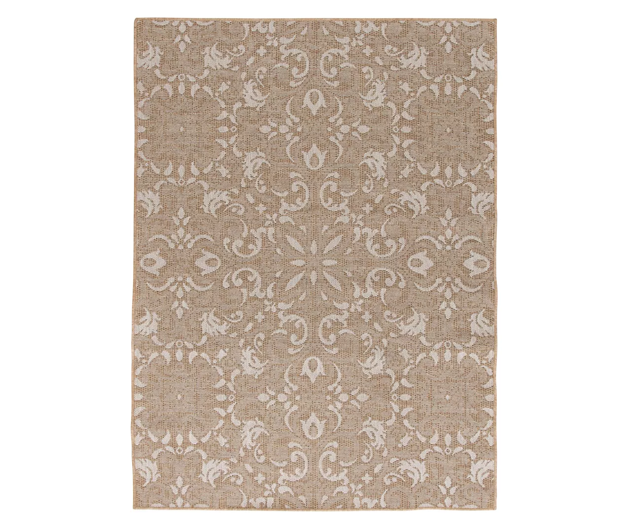 Broyhill Sandpointe Tan & Ecru Damask Outdoor Area Rug