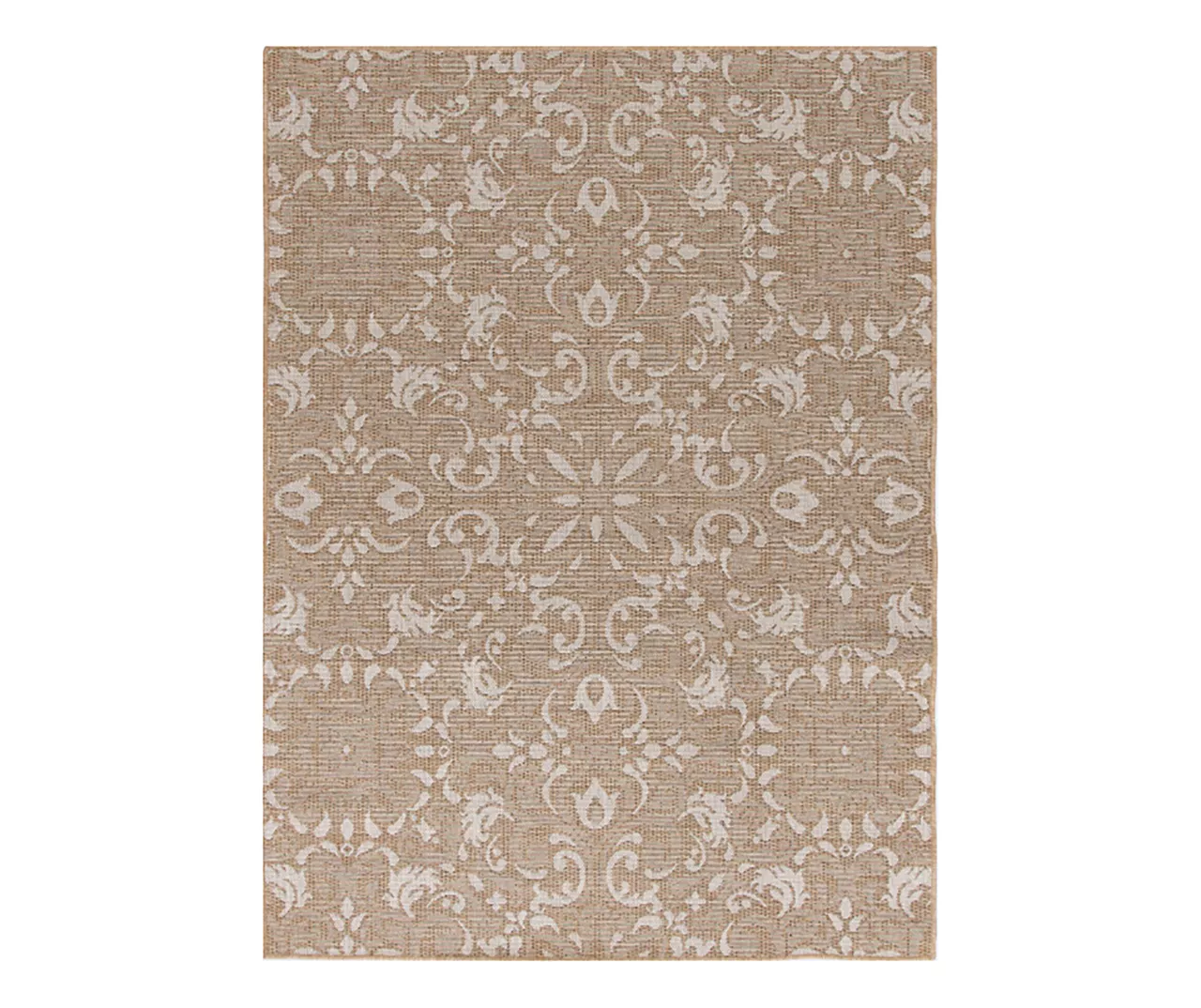 Broyhill Sandpointe Tan & Ecru Damask Outdoor Area Rug - Image 6