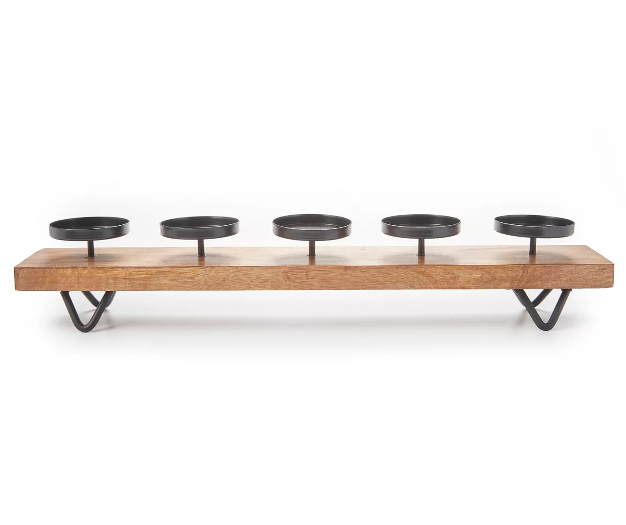 Wood & Metal 5-TierĀ Pillar Candle Holder