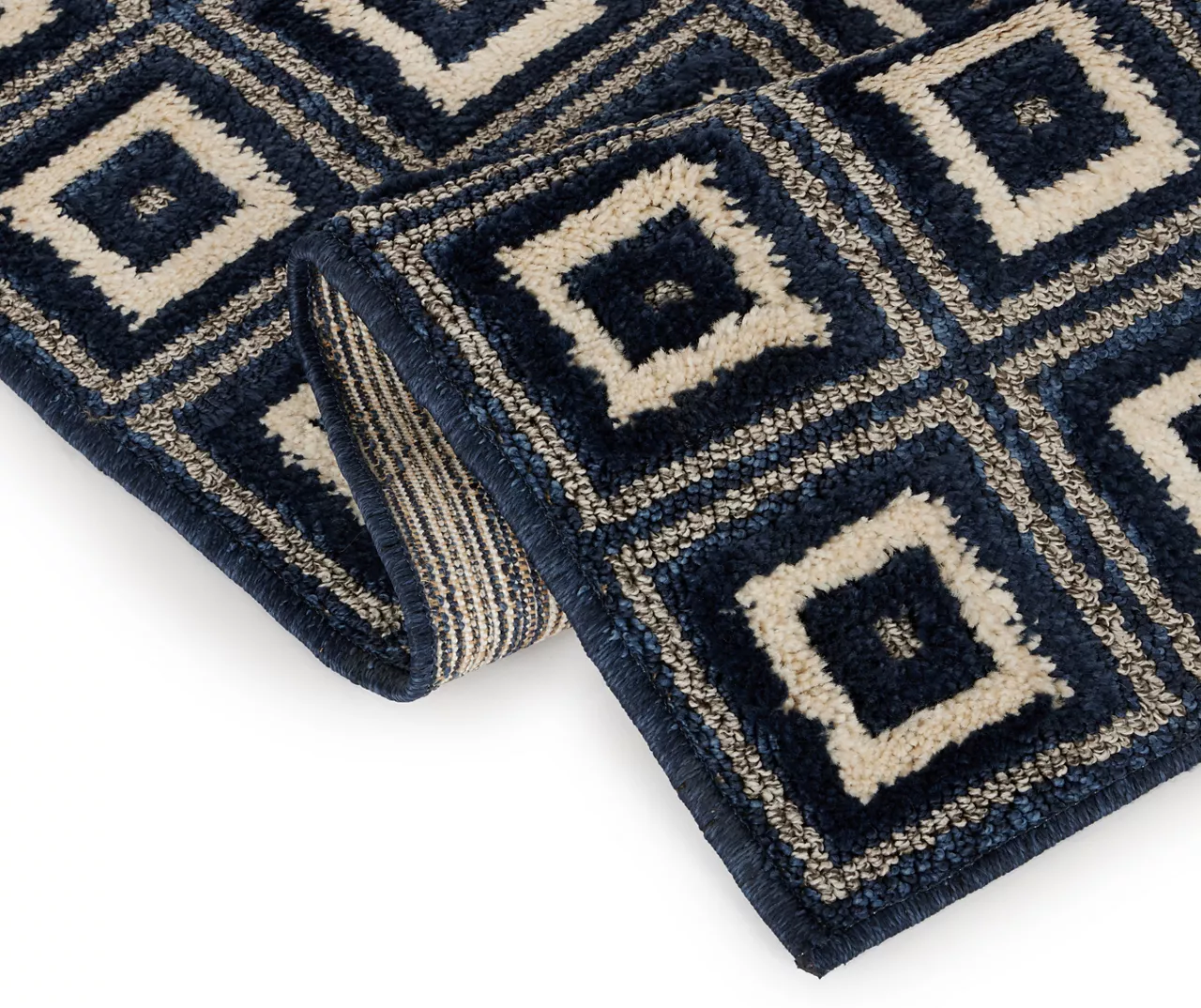 Klein Navy Square Pattern Runner Rug, (2' X 7') - Image 3