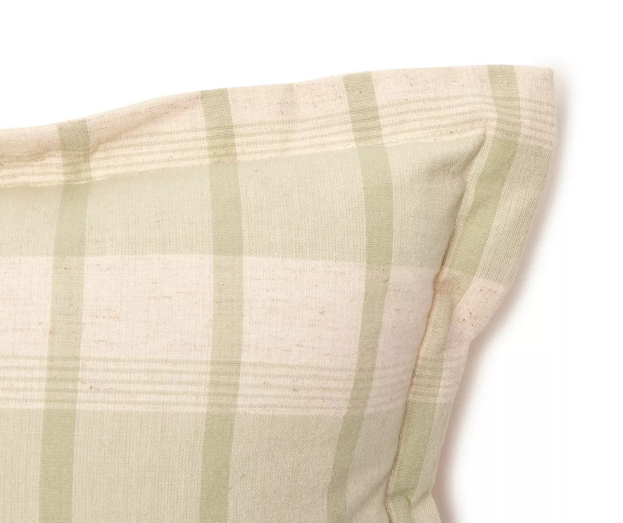 Market Sage & Beige Plaid Square Throw Pillow - Image 3
