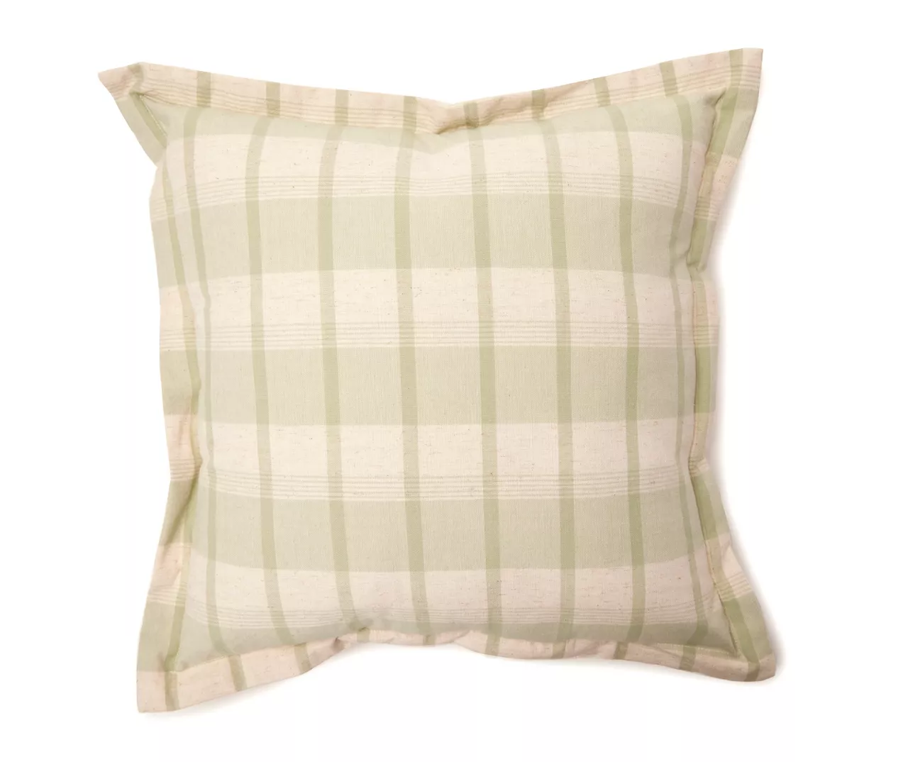 Market Sage & Beige Plaid Square Throw Pillow