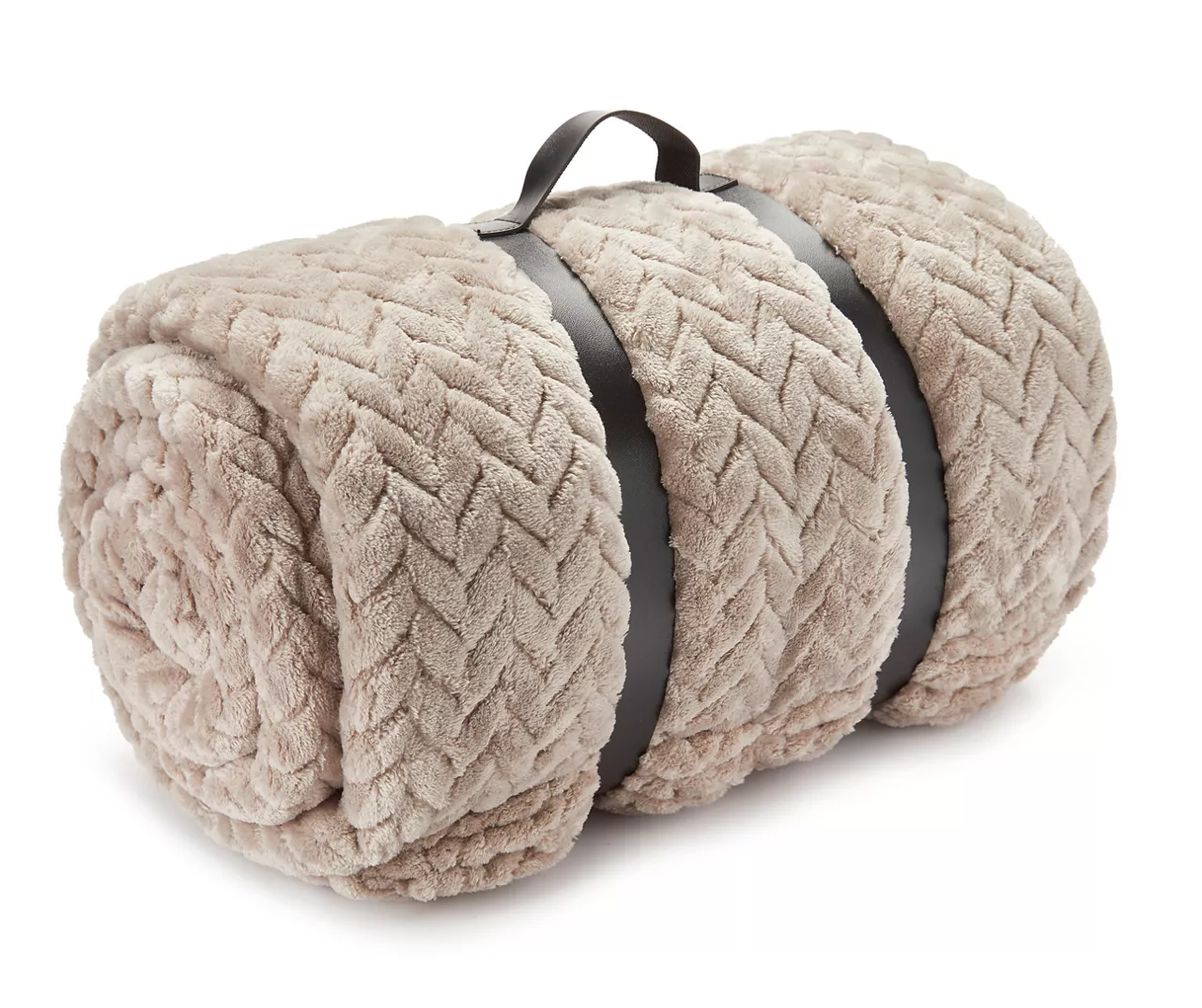 Tan Chevron Embossed Velvet King Blanket