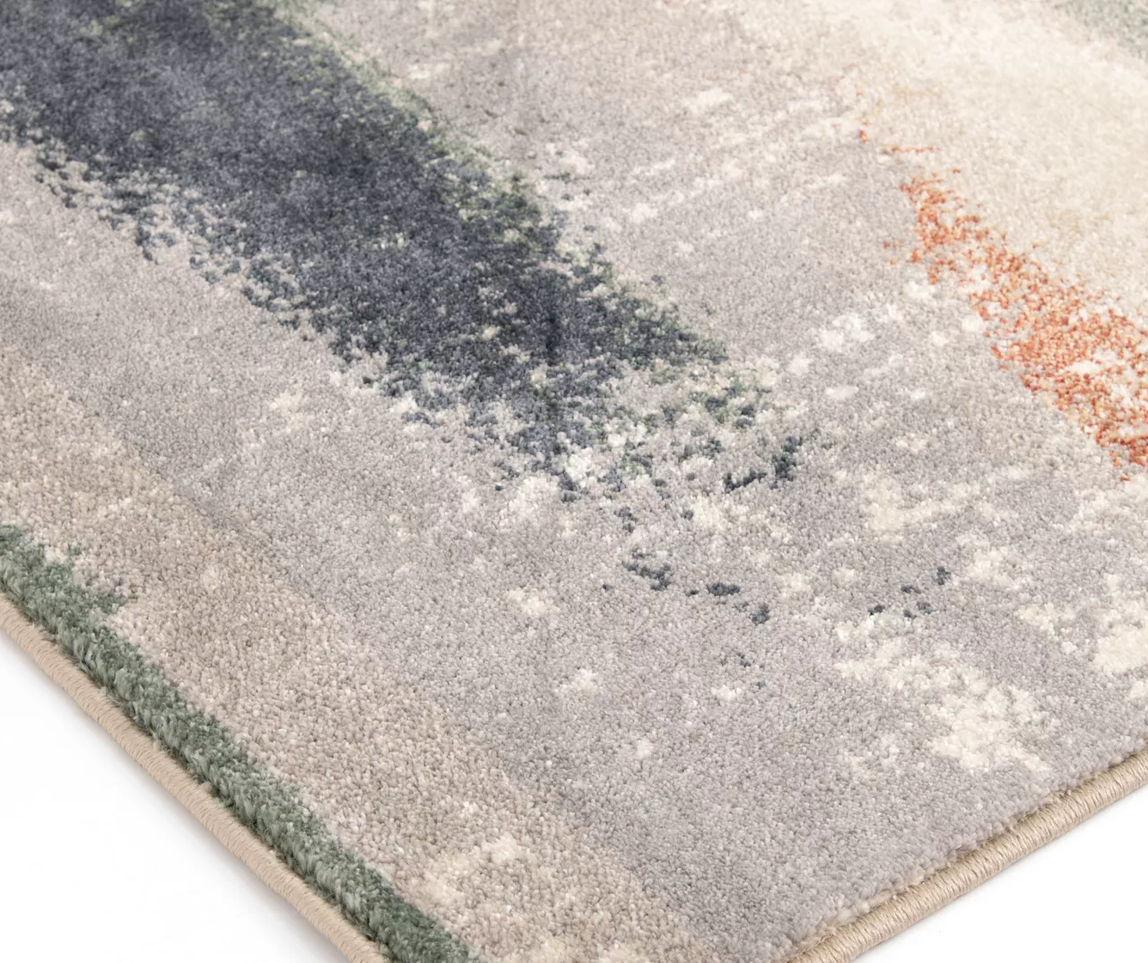 Hadlee Sand, Coral & Green Abstract Area Rug, (6' X 9') - Image 3