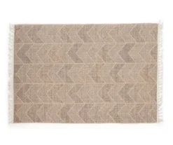Jani Brown Chevron Outdoor Area Rug, (6' X 9')