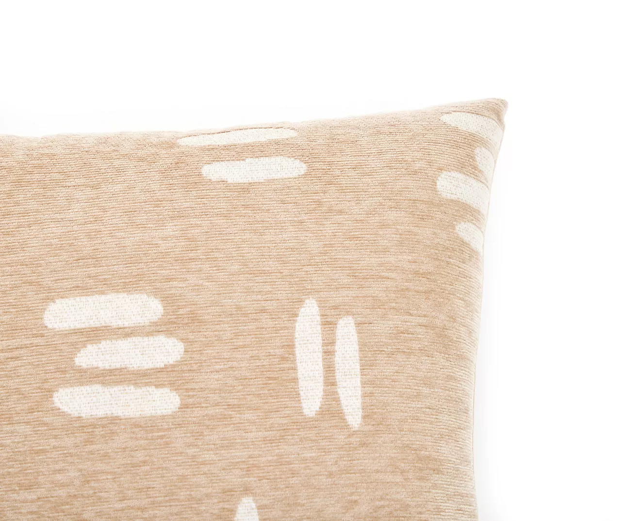 New Beginnings Travertine & White Hash Mark Chenille Square Throw Pillow - Image 3