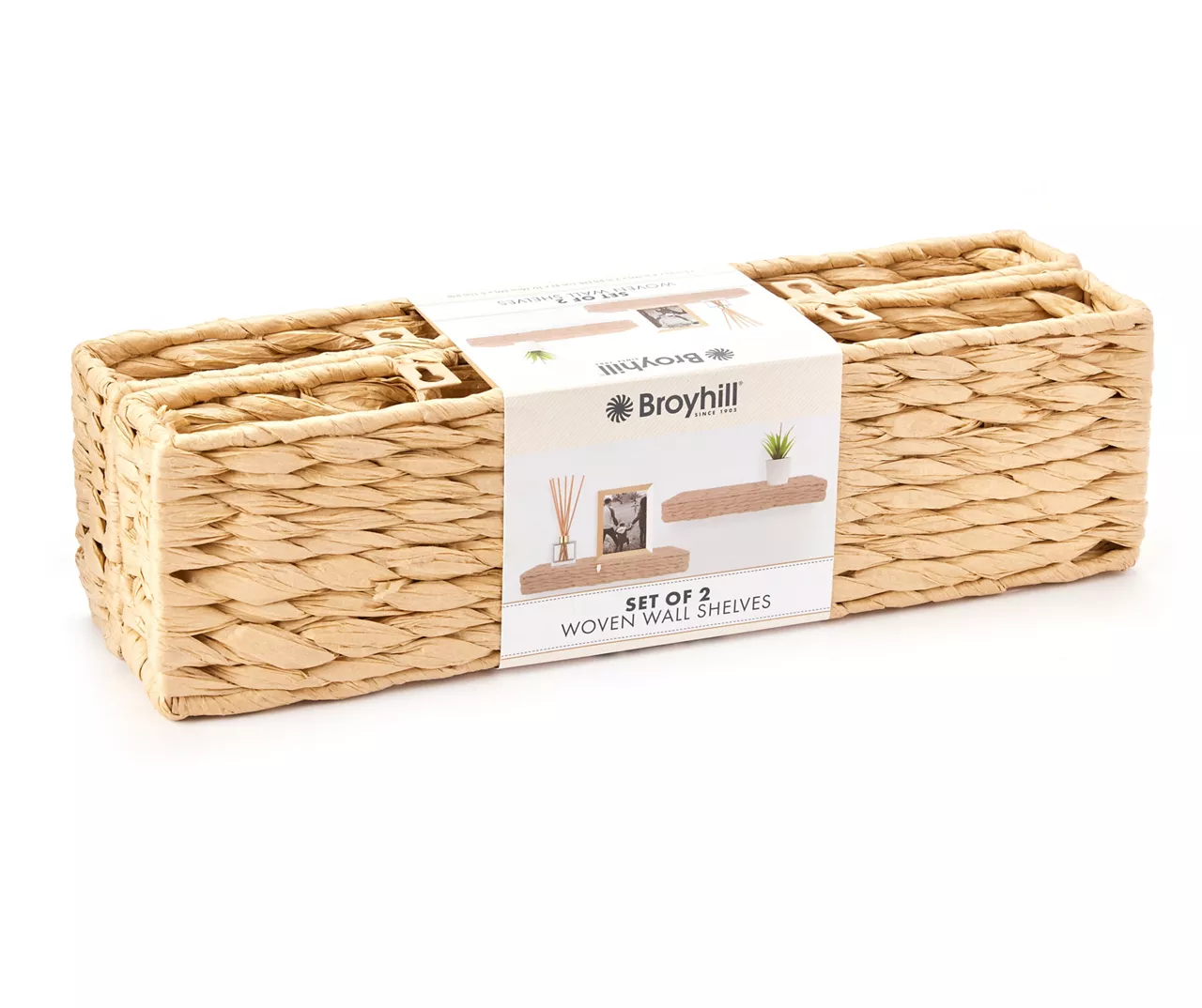 Natural Brown Woven Wall Shelf, 2-Pack - Image 4