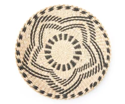 Tan & Black Star Woven Grass Wall Decor