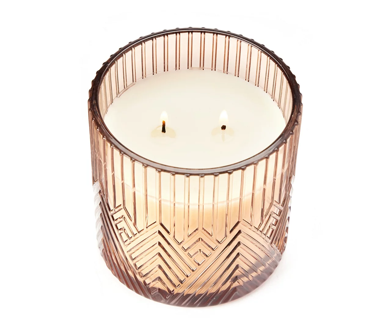 Peach Mandarin Orange Geometric Glass Jar Candle, 16 Oz. - Image 2