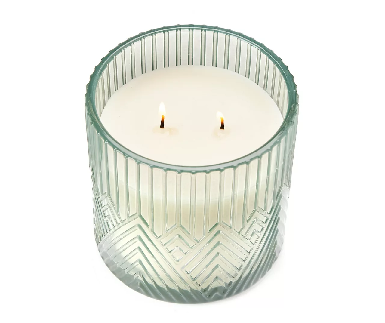 Pistachio Buttercream Green Geometric Glass Jar Candle, 16 Oz. - Image 2