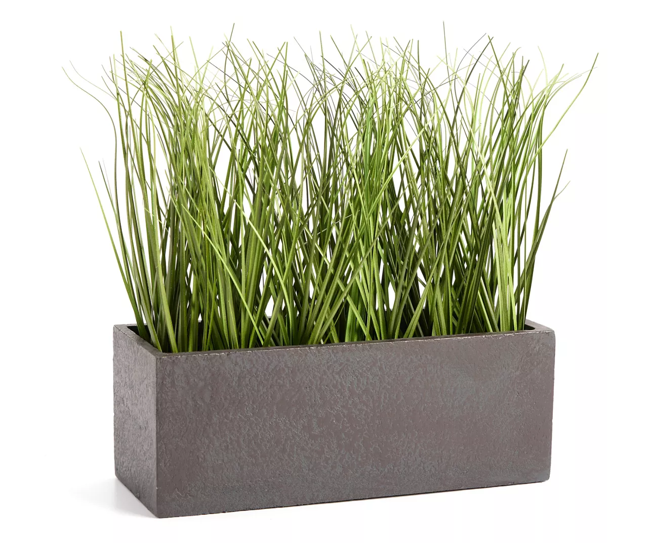 Green Artificial Grass With Dark Gray Rectangle Pot - Image 2