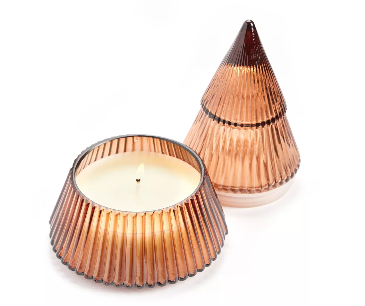 Festive Gathering Warm Vanilla Bourbon Glass Tree Candle, 8 Oz. - Image 2