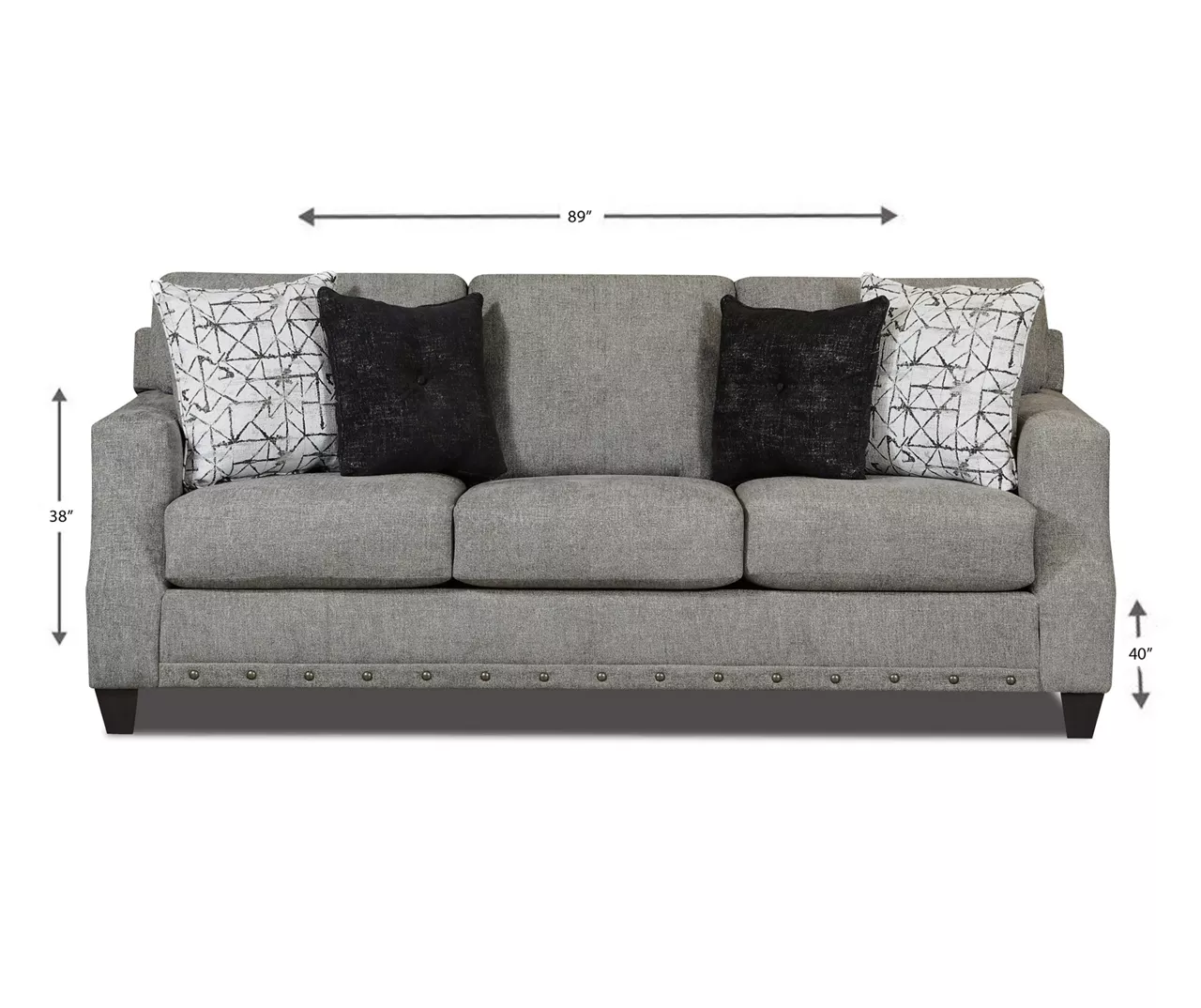Alexandria Gray Chenille Sofa - Image 8
