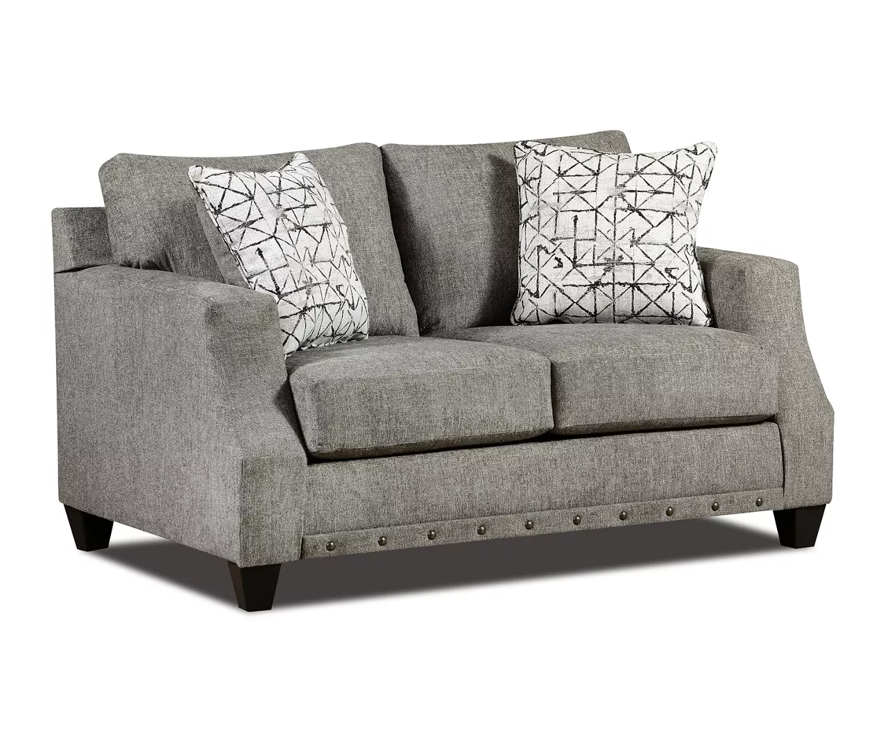 Alexandria Gray Chenille Loveseat - Image 2