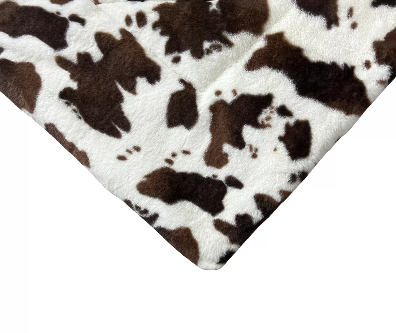 Cream & Brown Cow Print Faux Fur King Comforter - Image 4